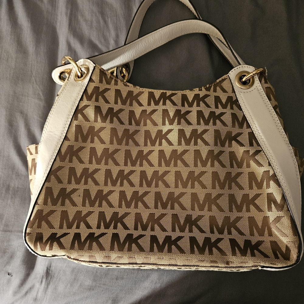 Michael Kors Brown Logo Drawstring Hobo Bag Ludlow - Picture 3 of 9